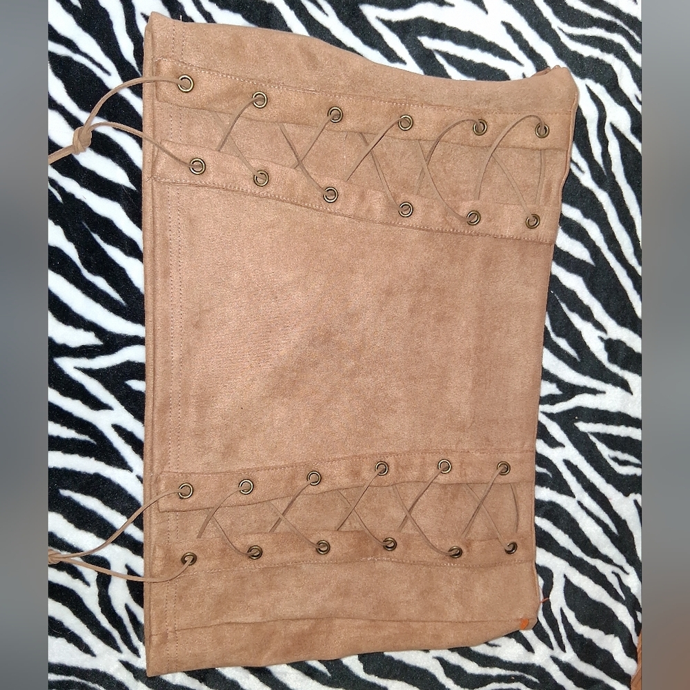 SHEIN Brown Suede Skirt